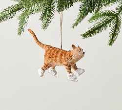 Open Box: Bottlebrush Cat On Skates Ornament