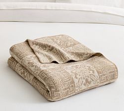 Open Box: Jacquard Knit Fair Isle Blanket, King/Cal. King - Ivory/Neutral