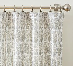 Open Box: Keely Paisley Light Filtering Curtain, 50"W x 108"L - Neutral Multi