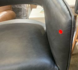 Open Box: Baldwin Leather Open Back Swivel Bar Stool (31") - Statesville Indigo, Seadrift