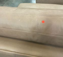 Open Box: Carmel Square Arm Leather Armless Sofa with Bench Cushion and Wood Base (76") - Churchfield Taupe