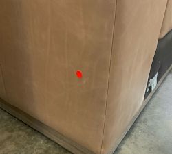 Open Box: Carmel Square Arm Leather Armless Sofa with Bench Cushion and Wood Base (76") - Churchfield Taupe