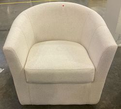 Open Box: Hyde Upholstered Swivel Armchair (31") - Performance Boucle Oatmeal