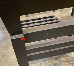 Open Box: Malibu Metal Sectional Outdoor Armless Chair Frame - Black