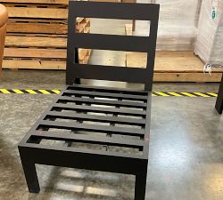 Open Box: Malibu Metal Sectional Outdoor Armless Chair Frame - Black