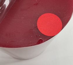 Open Box: Premium Flickering Flameless Wax Pillar Candle, 4" x 4.5" - Red