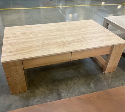 Open Box: Travertine Rectangular Coffee Table (48") - Fog