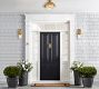 Cooper Ribbed Glass Round Indoor/Outdoor Flush Mount (12")
