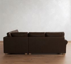 PB Comfort Modern Roll Arm Leather 3-Piece Sectional (108")