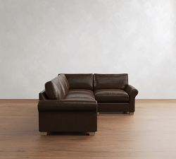 PB Comfort Modern Roll Arm Leather 3-Piece Sectional (108")