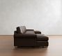 PB Comfort Modern Roll Arm Leather Double Chaise Sectional (135"&ndash;170")