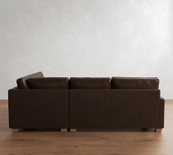 PB Comfort Modern Square Arm Leather 3-Piece Sectional (106")