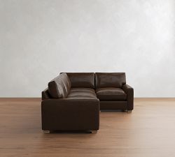 PB Comfort Modern Square Arm Leather 3-Piece Sectional (106")