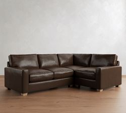 PB Comfort Modern Square Arm Leather 3-Piece Sectional (106")