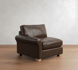 Build Your Own PB Comfort Modern Roll Arm Leather Sectional