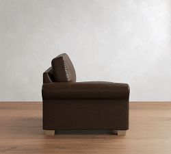Build Your Own PB Comfort Modern Roll Arm Leather Sectional
