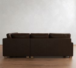 PB Comfort Modern Square Arm Leather 3-Piece Bumper Sectional (106")