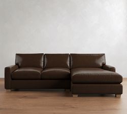 PB Comfort Modern Square Arm Leather Chaise Sectional (100"&ndash;126")