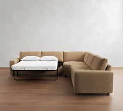 Sierra Leather 3-Piece L-Shaped Wedge Sleeper Sectional (139")