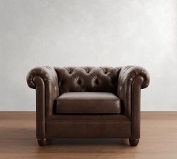 Chesterfield Roll Arm Leather Chair
