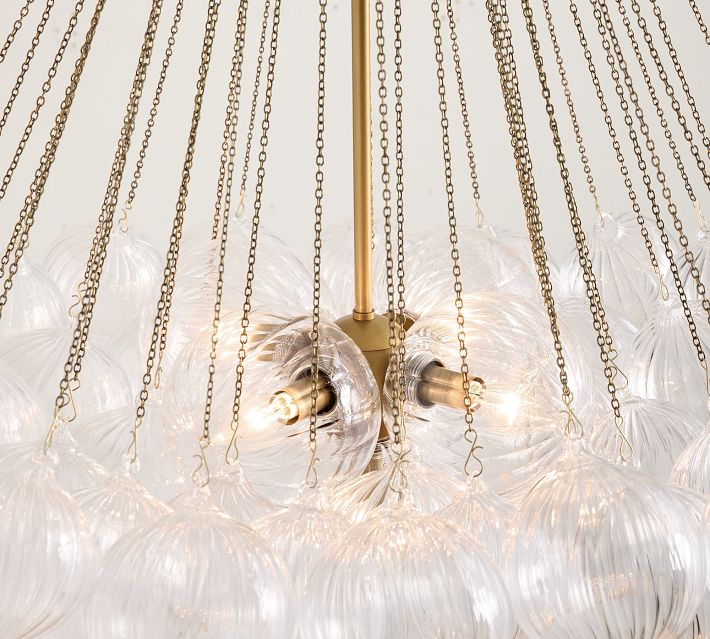 Cooper Glass Bubbled Round Chandelier (28