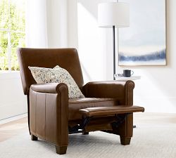 Irving Roll Arm Leather Recliner