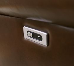 James Roll Arm Leather Power Swivel Glider Recliner