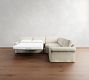PB Comfort Modern Roll Arm Slipcovered 3-Piece L-Shaped Wedge Sleeper Sectional (121")