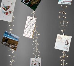 Curtain String Lights Christmas Card Holder