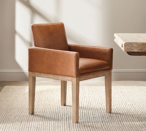 Jake Leather Dining Armchair by Pottery Barn