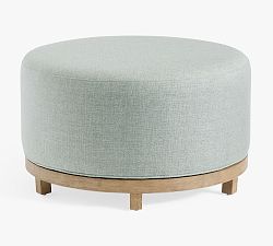 Jake Swivel Upholstered Wood Base Ottoman
