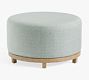 Jake Swivel Upholstered Wood Base Ottoman