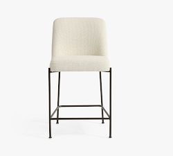 Layton Upholstered Metal Stool