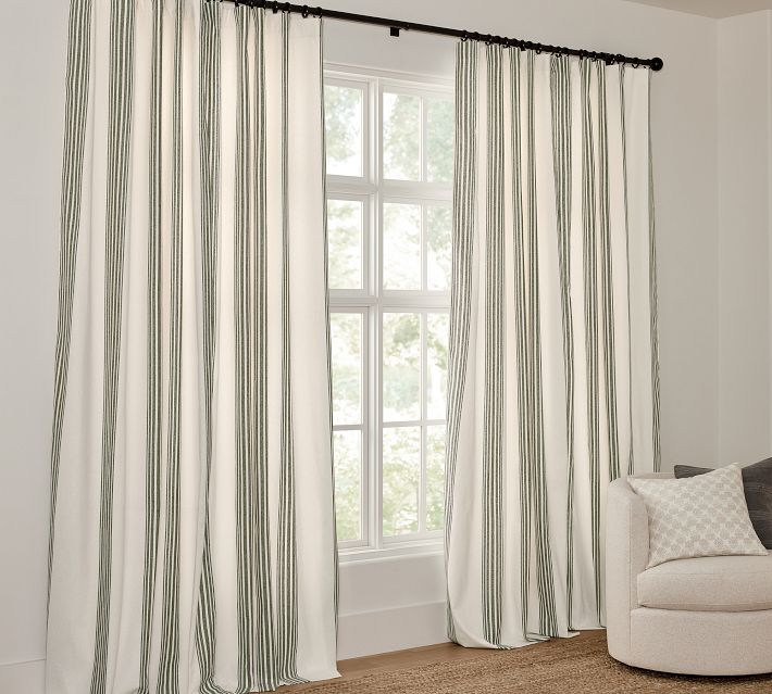 POTTERY BARN＊カーテン Riviera Striped Curtain | Pottery Barn