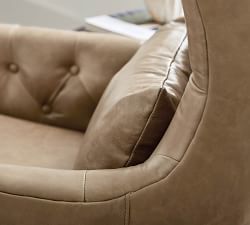 Champlain Tufted Square Arm Leather Chair