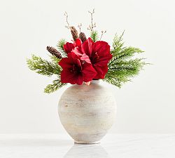 Faux Amaryllis &amp; Pinecone Bundle