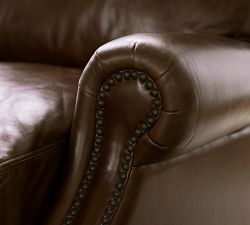 James Roll Arm Leather Power Swivel Glider Recliner