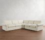 PB Comfort Modern Roll Arm Slipcovered 3-Piece L-Shaped Wedge Sleeper Sectional (121")