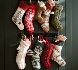 Knit Pom Pom Stocking