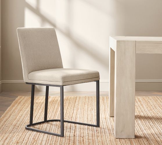 Jake Upholstered Metal Dining Chair by Pottery Barn