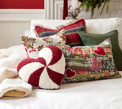 Peppermint Swirl Heart Shaped Pillow