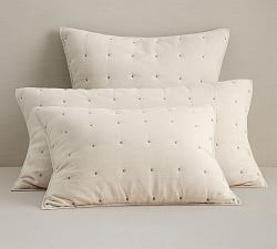 Tufted Cotton Linen Quilted Sham