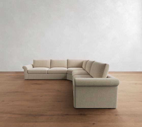 Westwood Roll Arm 3-Piece L-Shaped Wedge Sleeper Sectional (130") by Pottery Barn