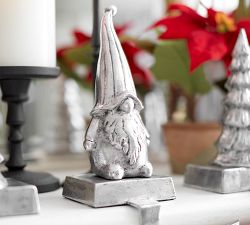 Antique Silver Nostalgic Figurine Stocking Holders