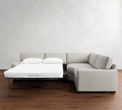 PB Comfort Modern Square Arm 3-Piece Wedge Sleeper Sectional (119")