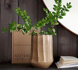 Rustic Brown Fluted Vase