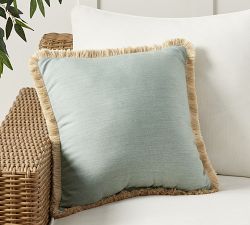Sunbrella® Solid Fringe Outdoor Pillow