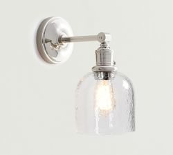 Textured Glass Straight Arm Sconce (5'')