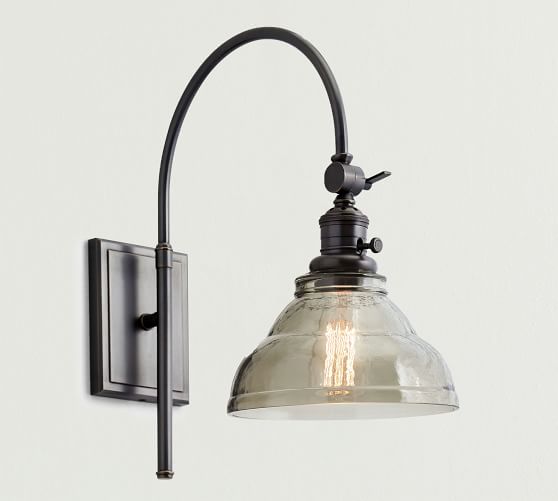 Vintage Glass Arc Sconce (18'')