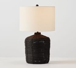 Cambria Rattan Table Lamp (21"-26")